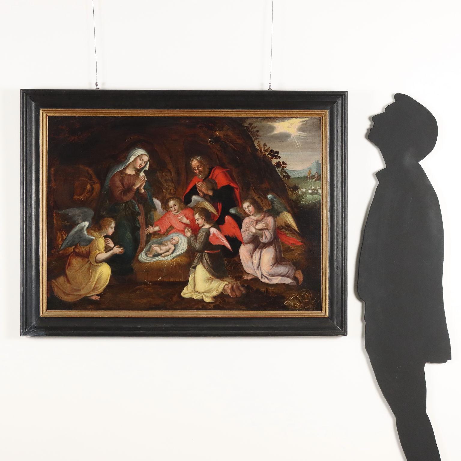 Dipinto Natività di Gesù XVIII secolo - Painting di Unknown