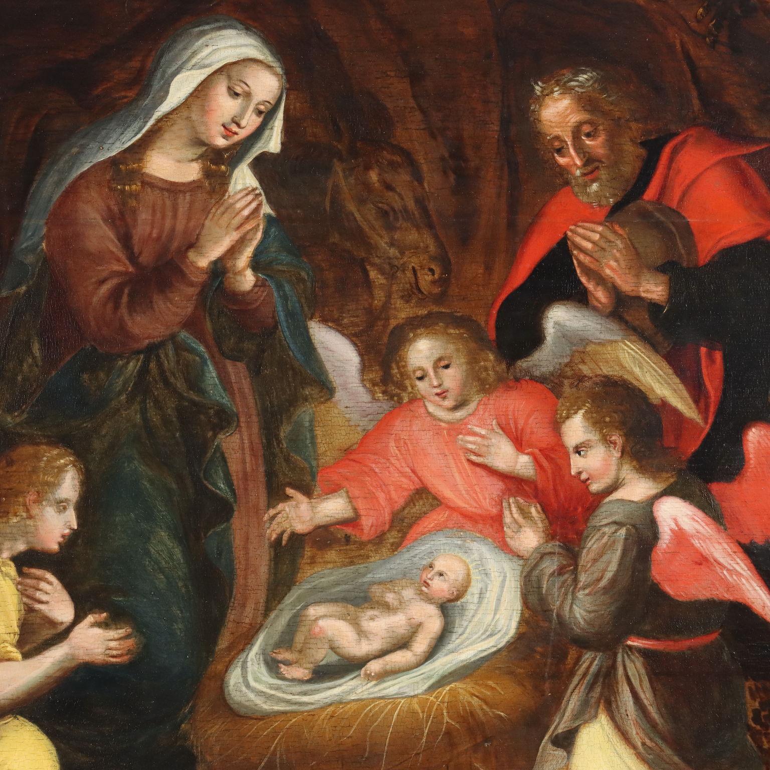 Dipinto Natività di Gesù XVIII secolo - Painting Altro stile artistico di Unknown