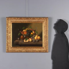 Bodegón con fruta, mariposa y abeja Siglo XIX