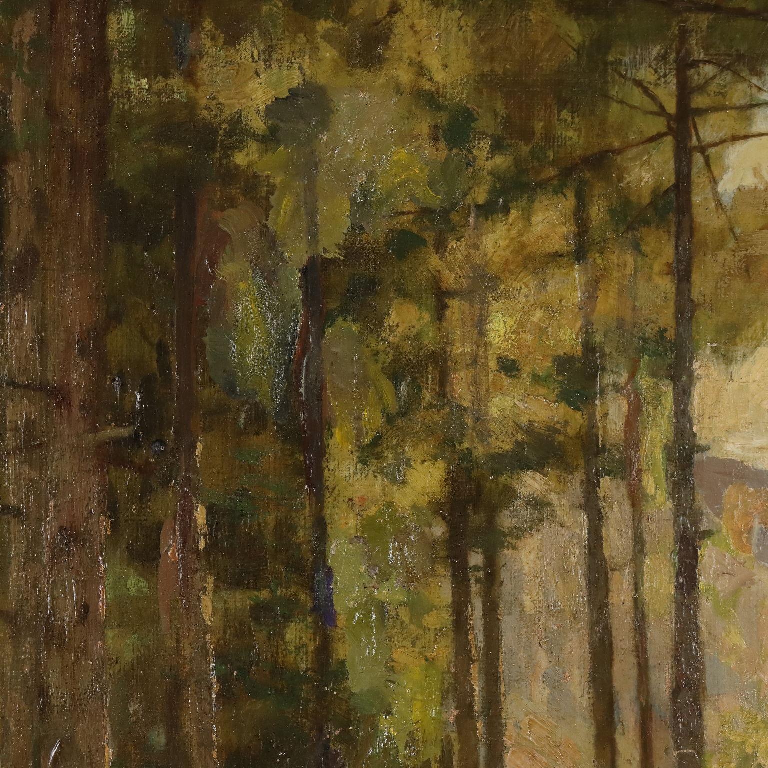 Dipinto Paesaggio boschivo XX secolo For Sale 3