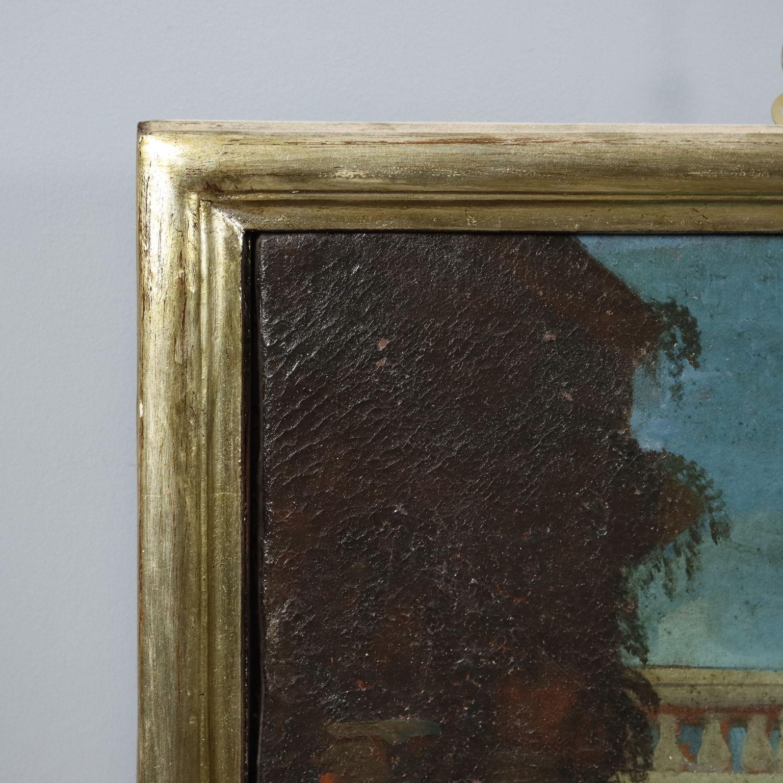 Dipinto Paesaggio con Architetture e Figure XVIII secolo im Angebot 5