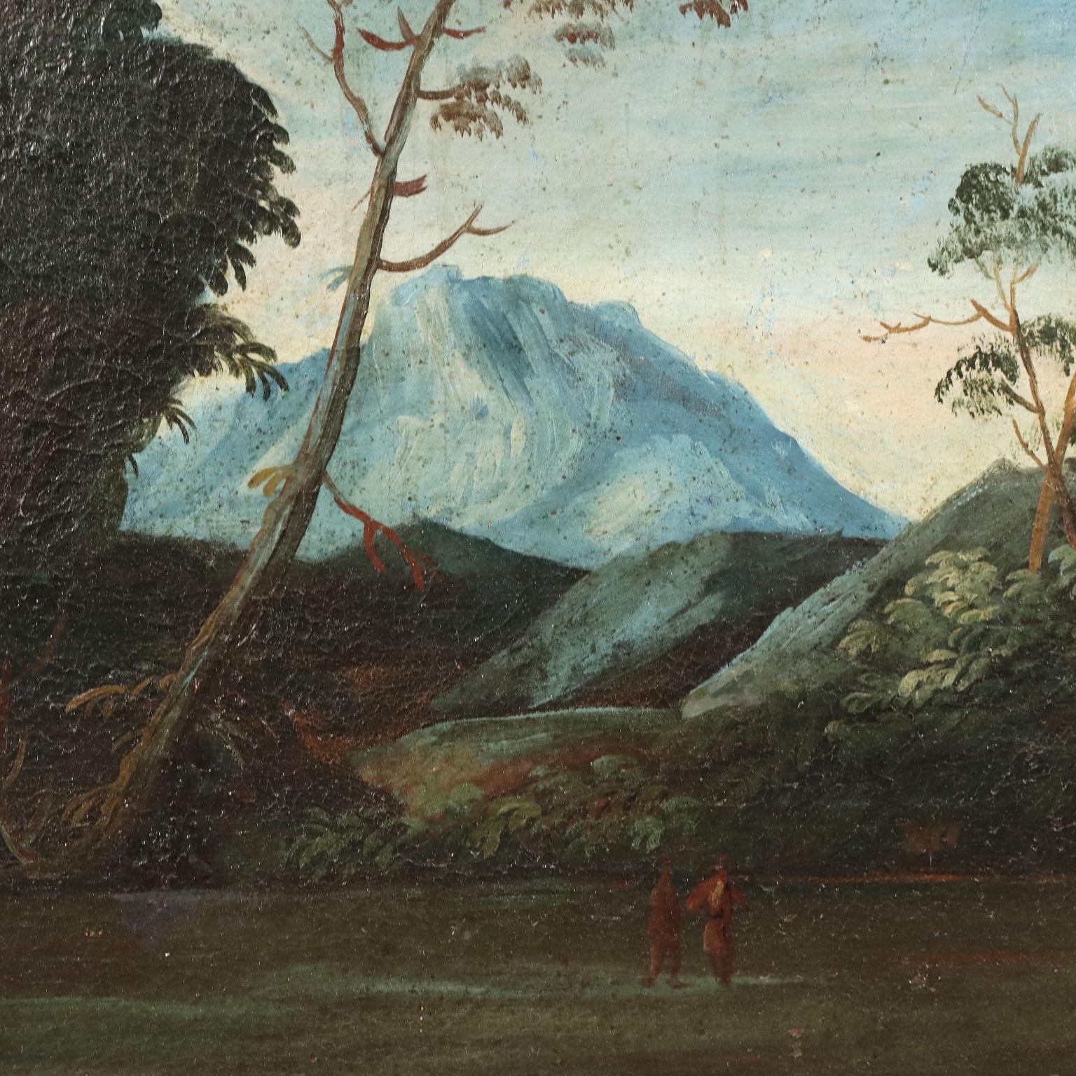 Dipinto Paesaggio con Architetture e Figure XVIII secolo im Angebot 2