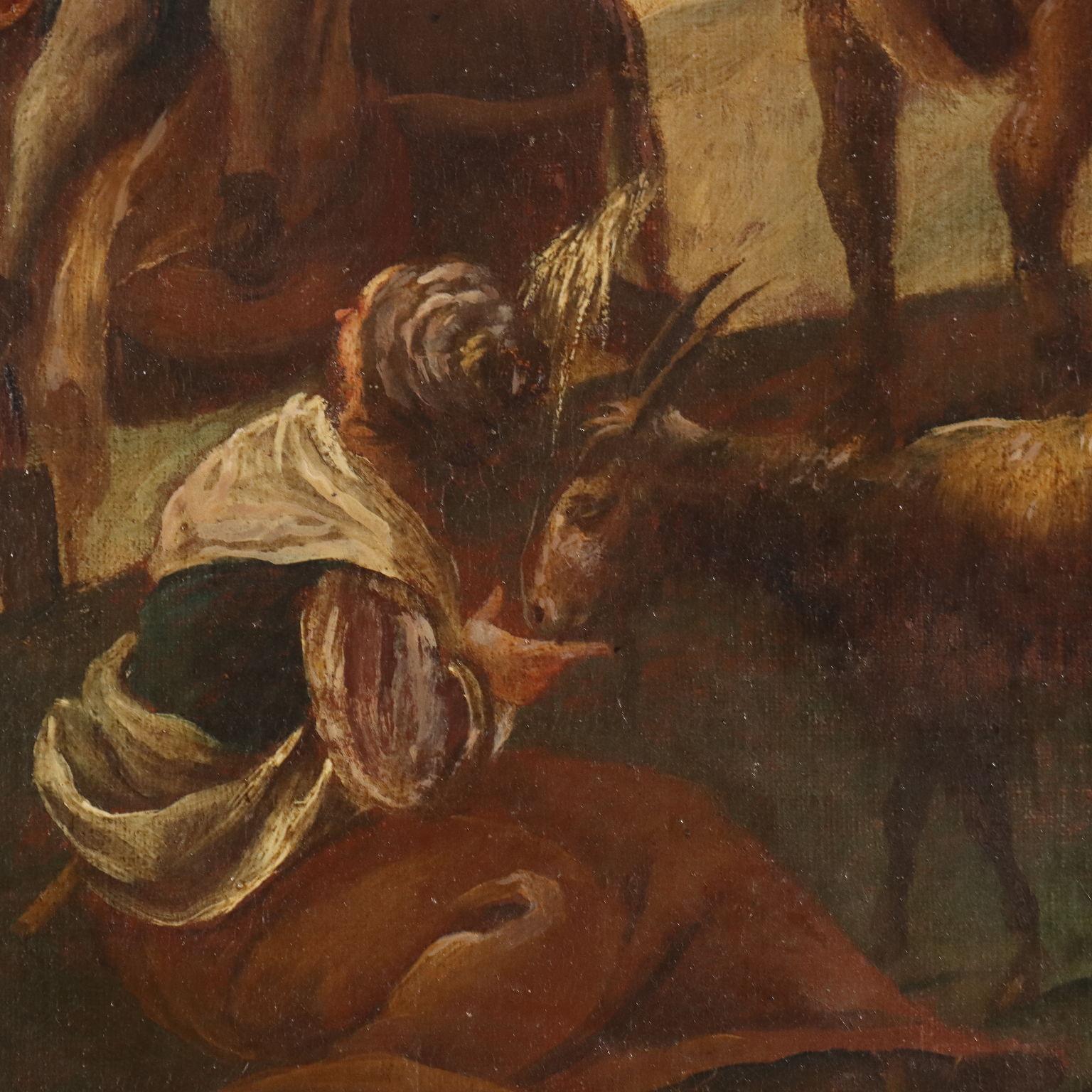 Peinture Paysage avec bergers et bergères 17-18ème siècle - Brown Landscape Painting par Unknown