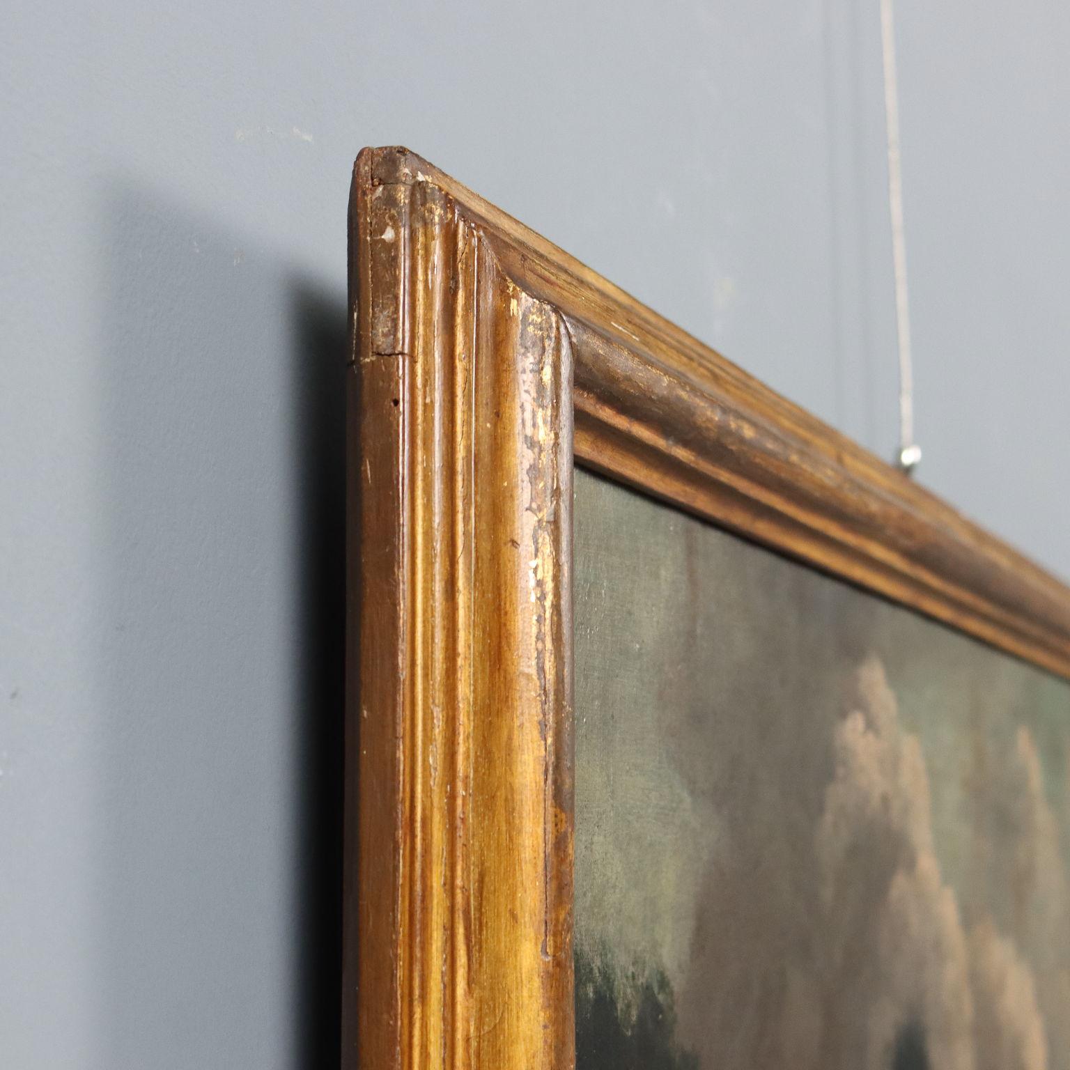 Dipinto Paesaggio con Edifici e Figure XVIII secolo en vente 5