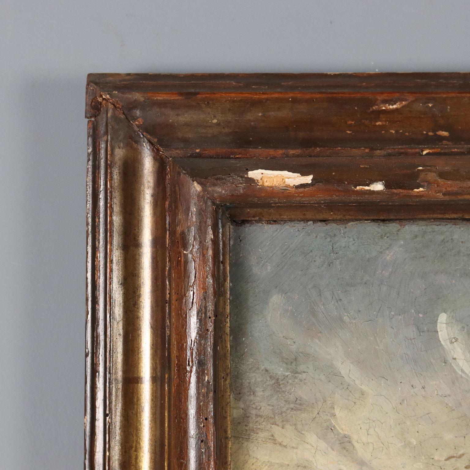 Dipinto Paesaggio con Edifici e Figure XVIII secolo For Sale 4