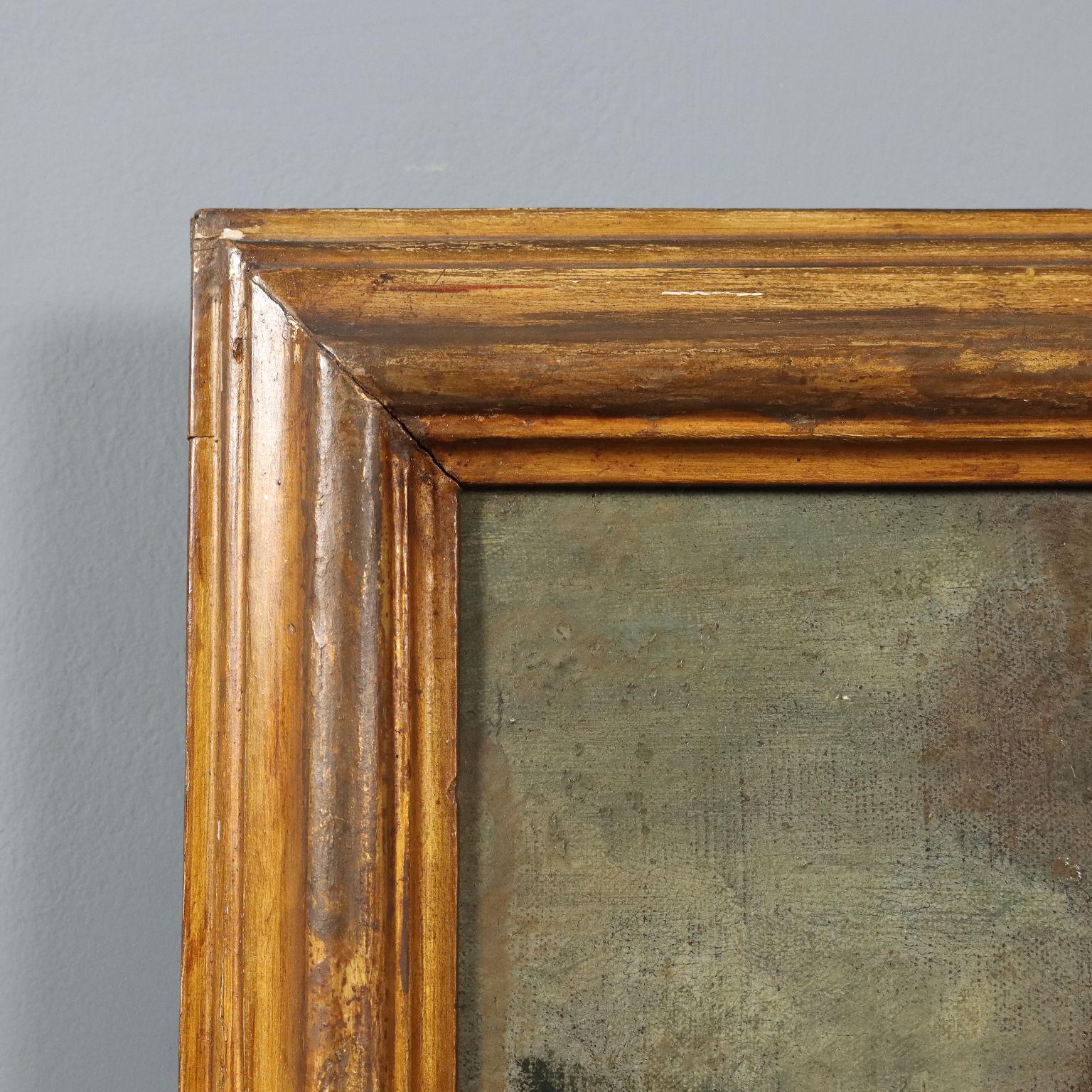 Dipinto Paesaggio con Edifici e Figure XVIII secolo en vente 4