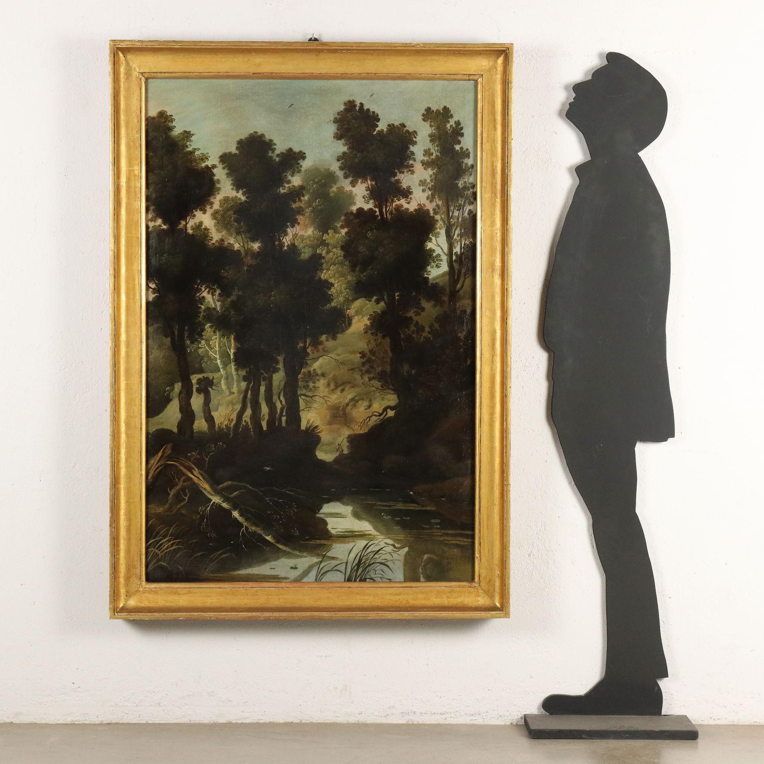 Gemälde Landschaft mit Figur 18. Jahrhundert – Painting von Unknown