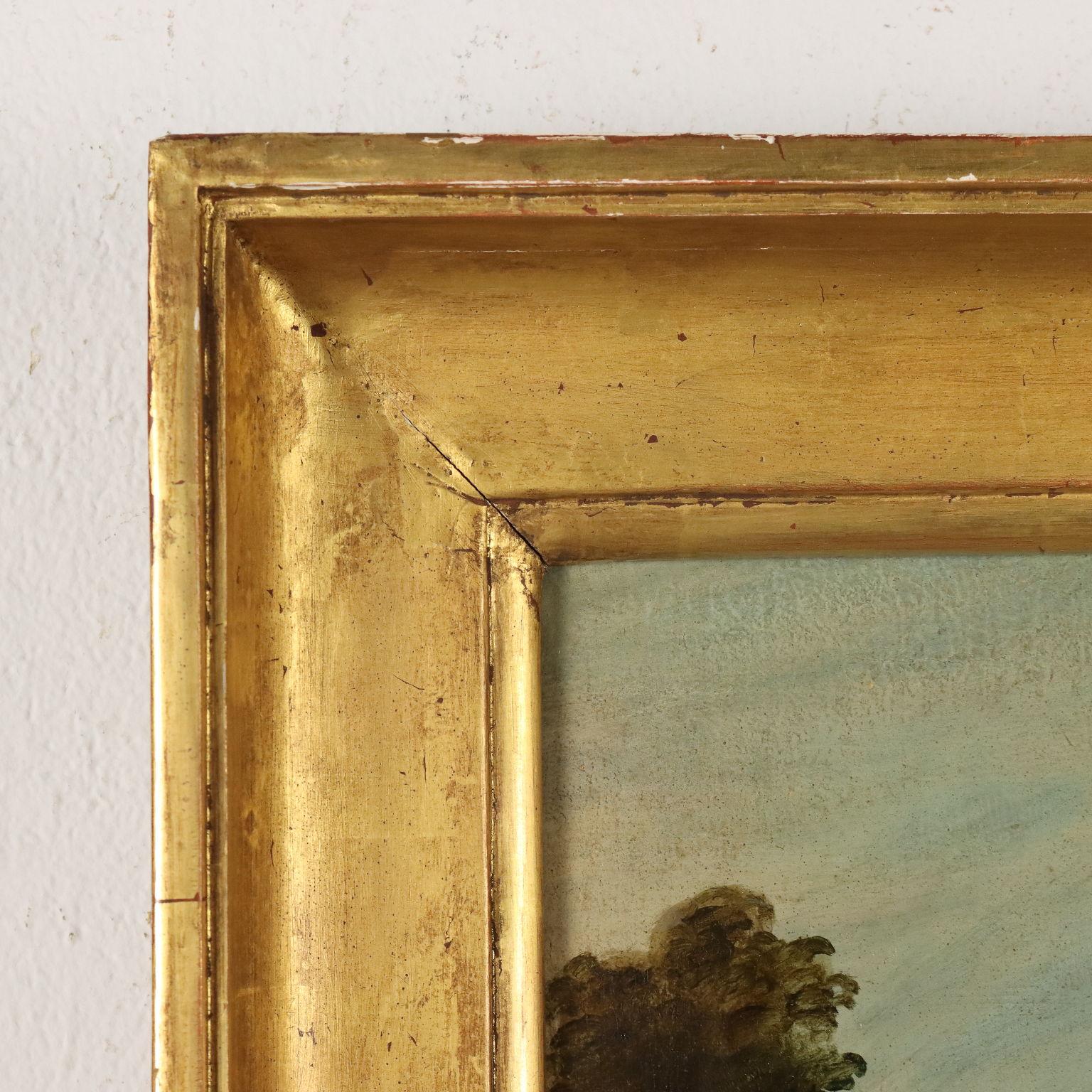 Gemälde Landschaft mit Figur 18. Jahrhundert 2