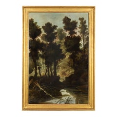 Gemälde Landschaft mit Figur 18. Jahrhundert