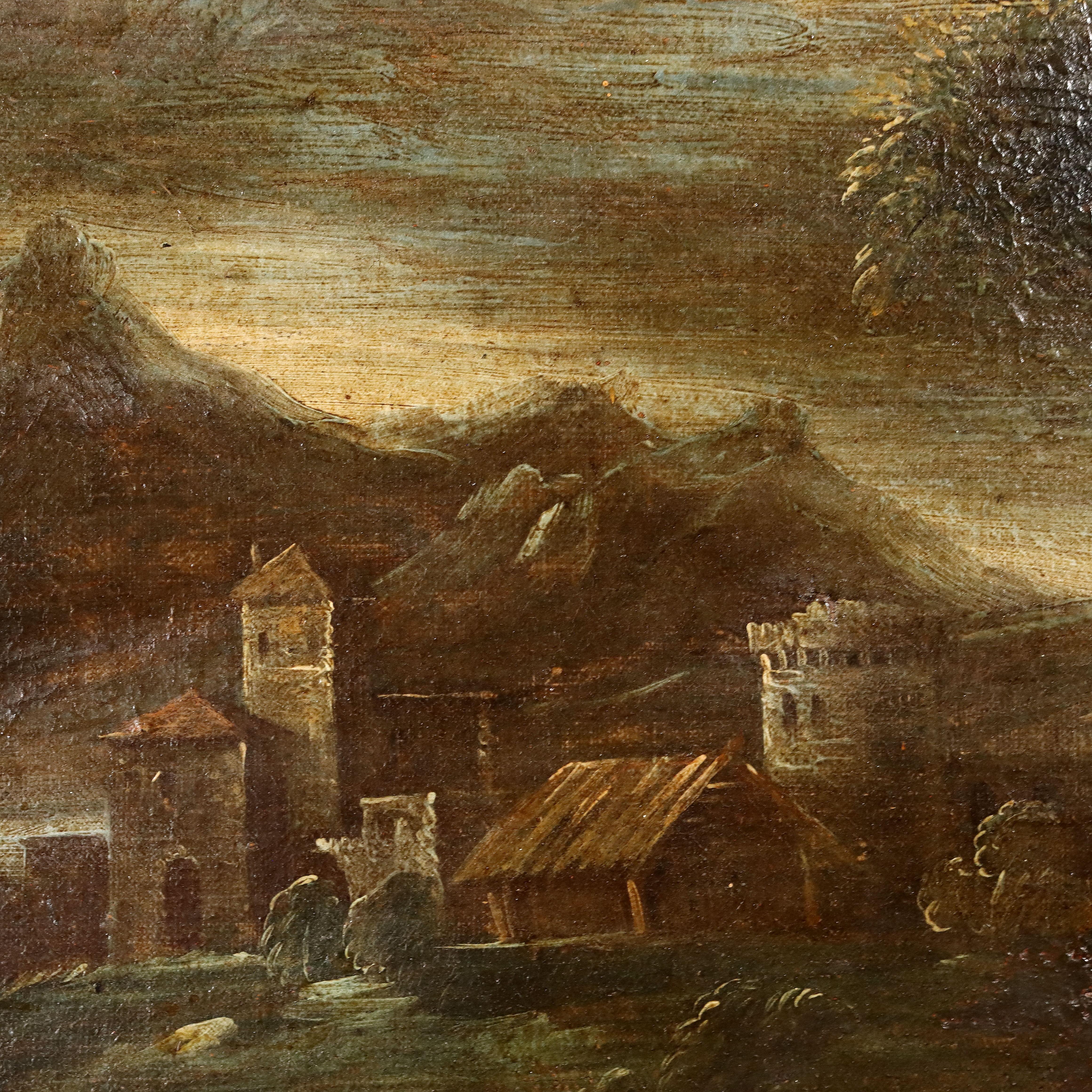 Dipinto Paesaggio con Figure e Mandria XVIII secolo in vendita 2