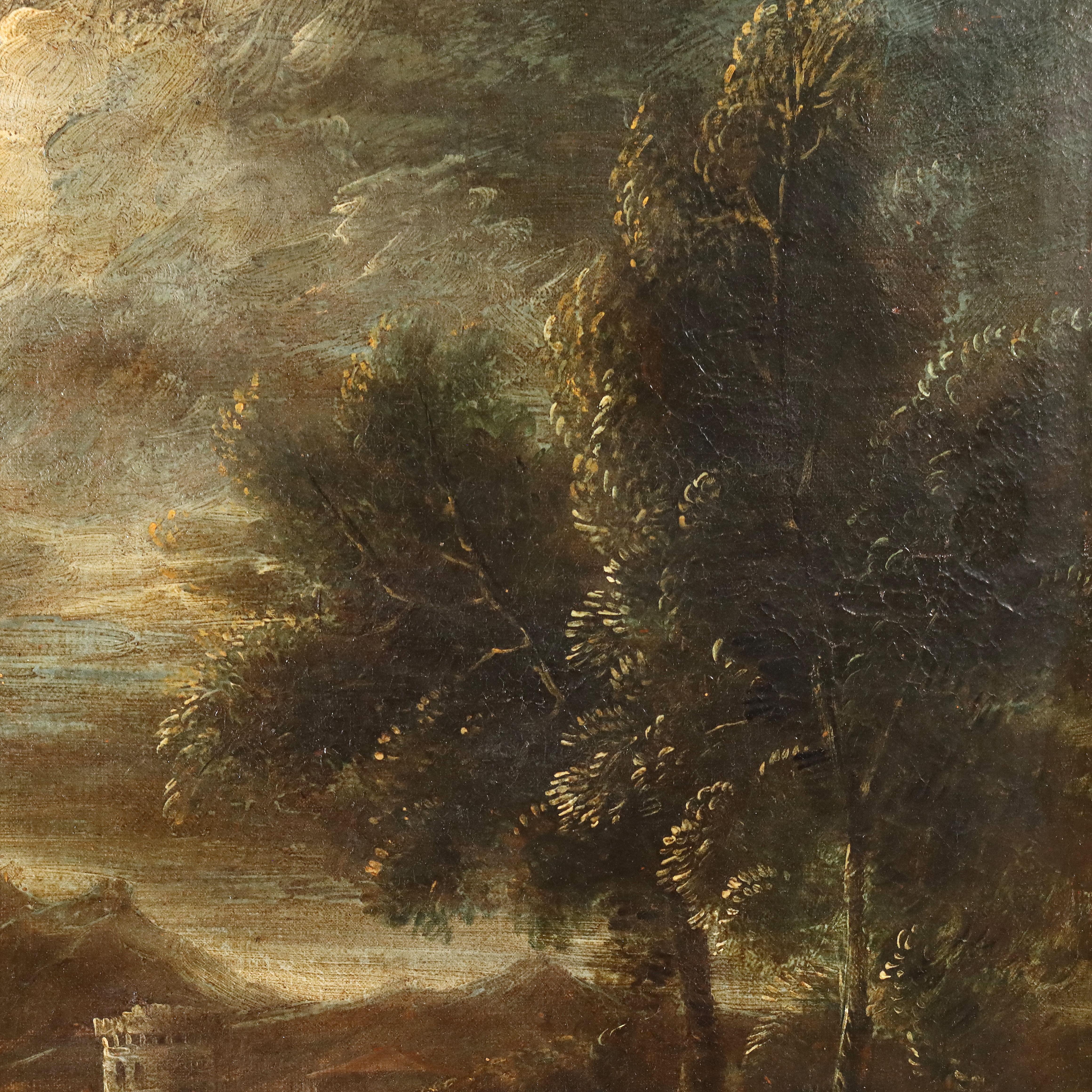 Dipinto Paesaggio con Figure e Mandria XVIII secolo in vendita 3