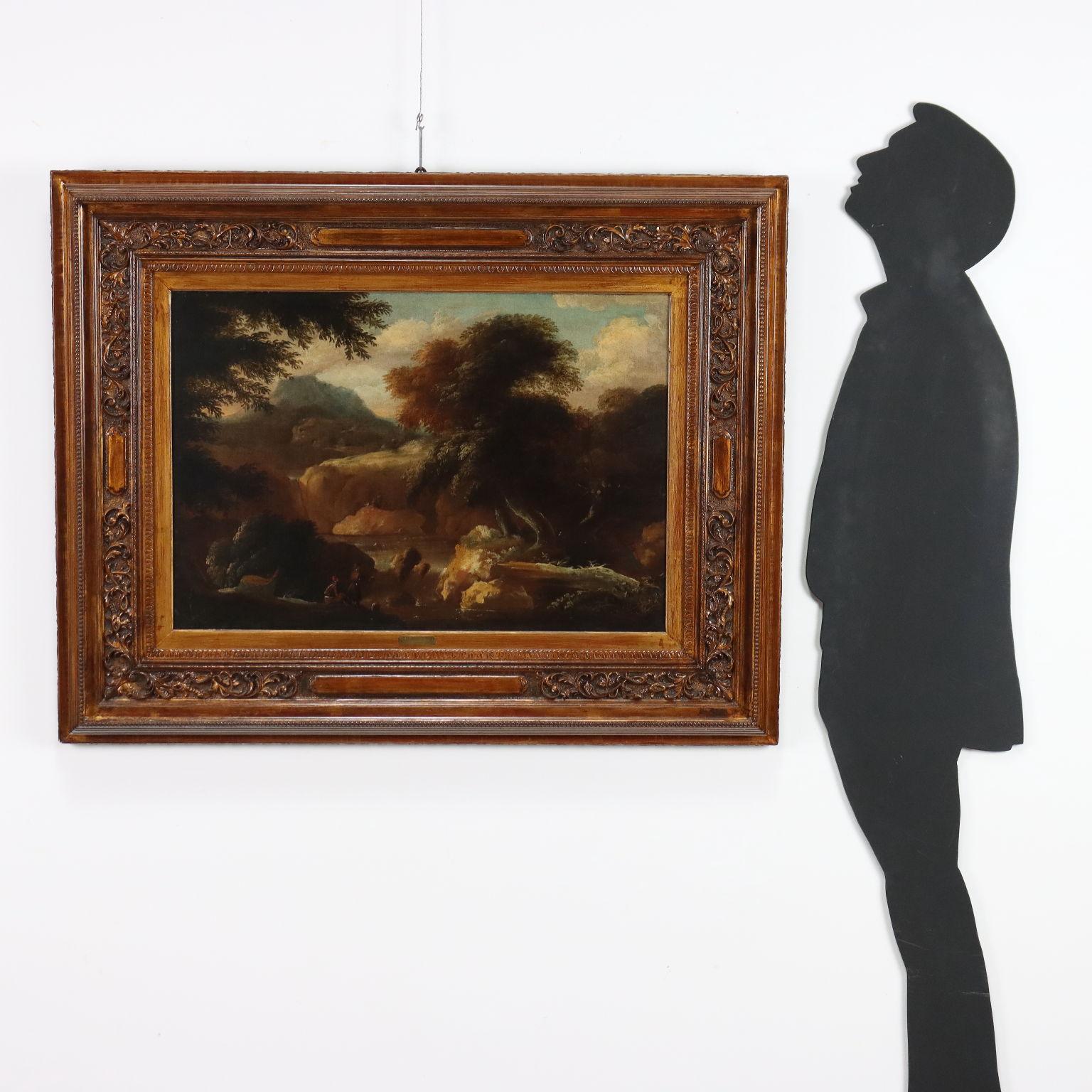 Dipinto Paesaggio con Figure fine 700 inizio 800 - Painting di Unknown
