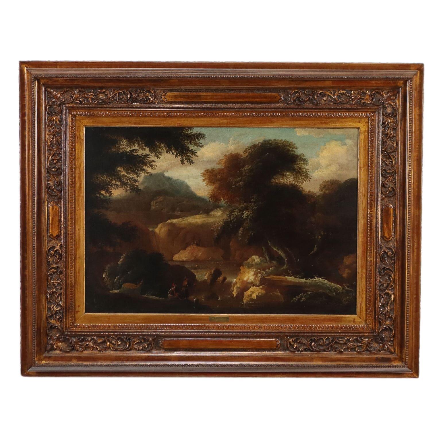 Malerei Landschaft mit Figuren Ende 1700 Anfang 1800