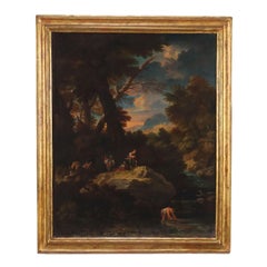 Pintura Paisaje con figuras finales del siglo XVII