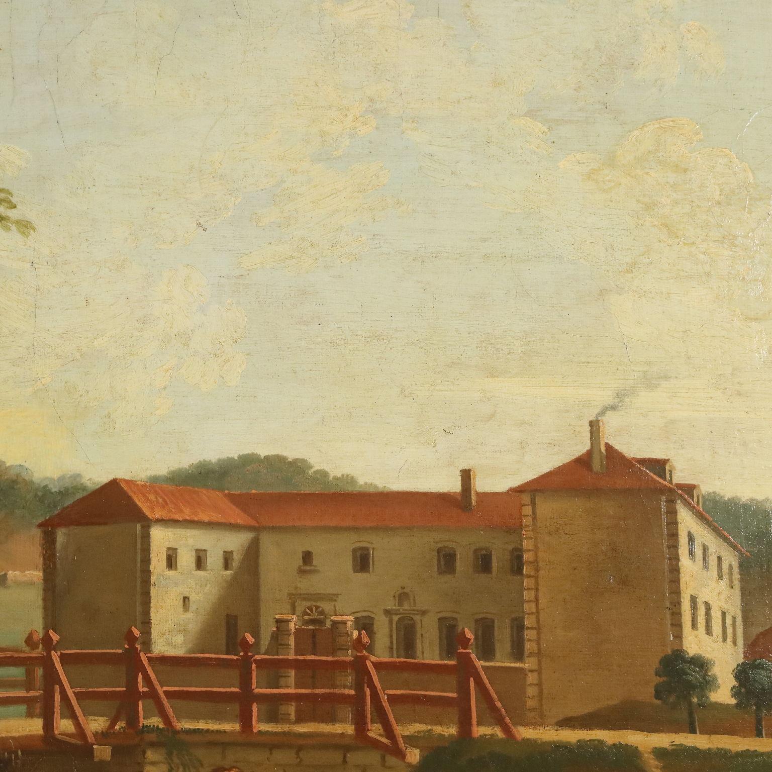 Dipinto Paesaggio con Figure XIX secolo in vendita 1