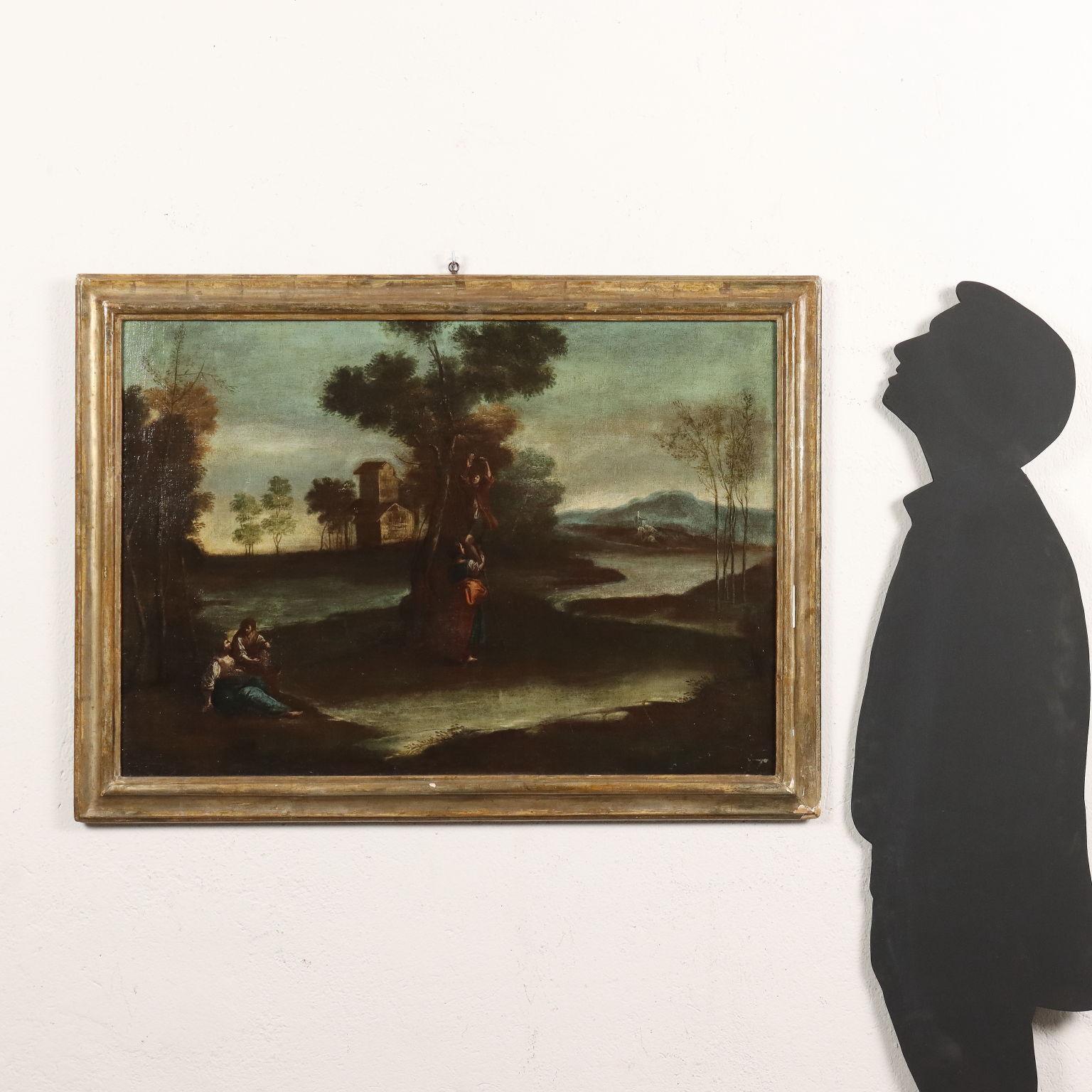 Gemälde Landschaft mit Figuren, 18. Jahrhundert – Painting von Unknown
