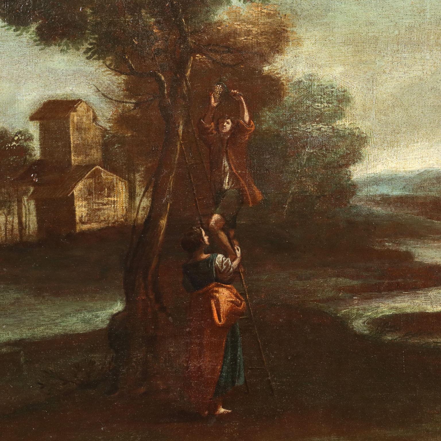 Gemälde Landschaft mit Figuren, 18. Jahrhundert (Sonstige Kunststile), Painting, von Unknown