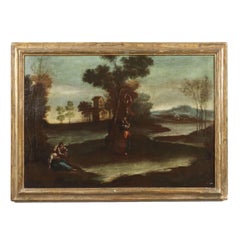 Peinture Paysage avec figures, 18e siècle