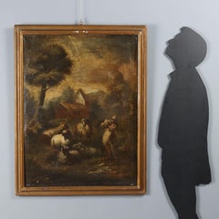 Painted Landscape with Shepherd and Sheep 18th century
