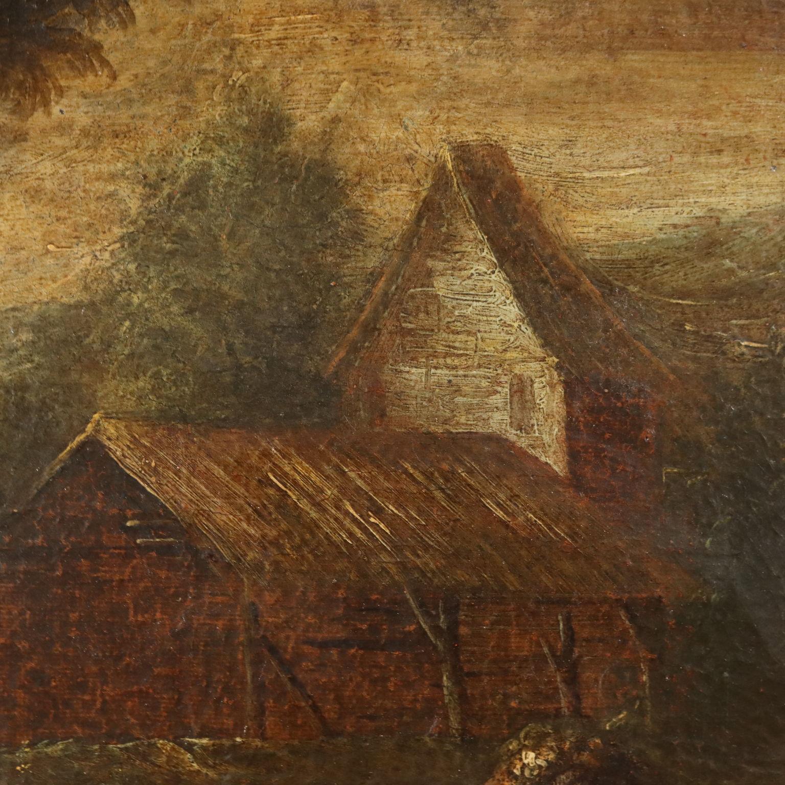 Dipinto Paesaggio con Pastore e Pecore XVIII secolo im Angebot 1
