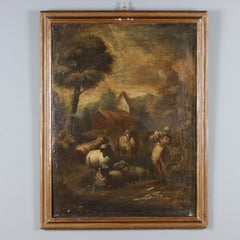 Dipinto Paesaggio con Pastore e Pecore XVIII secolo