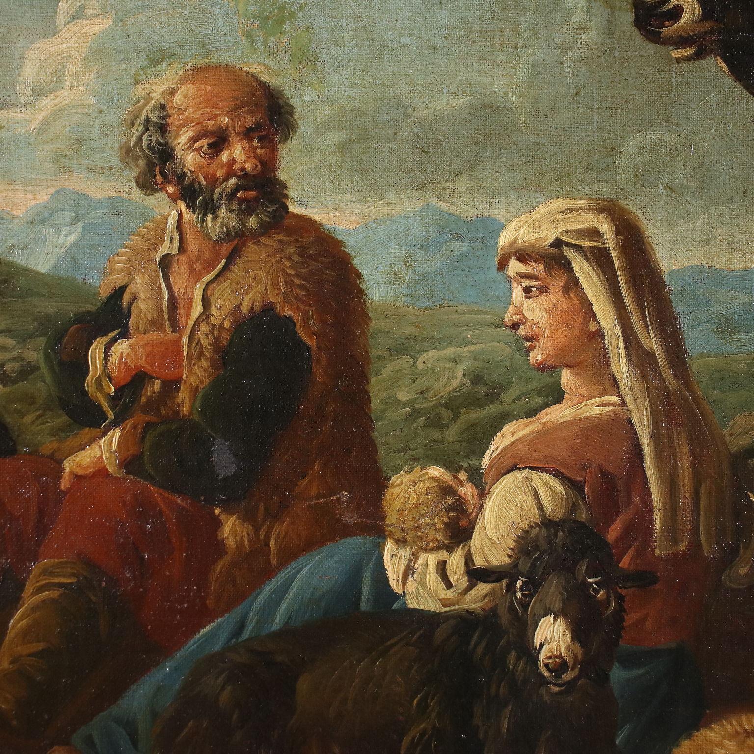 Pintura Paisaje con pastores y rebaños Siglo XVII - Painting Otro estilo de arte de Unknown