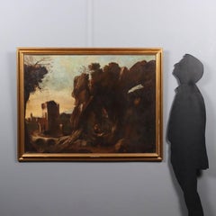 Dipinto Paesaggio con Santo Eremita XVII-XVIII secolo