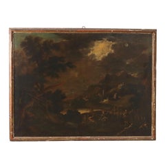 Painted Landscape with Scene of Preaching 18th century