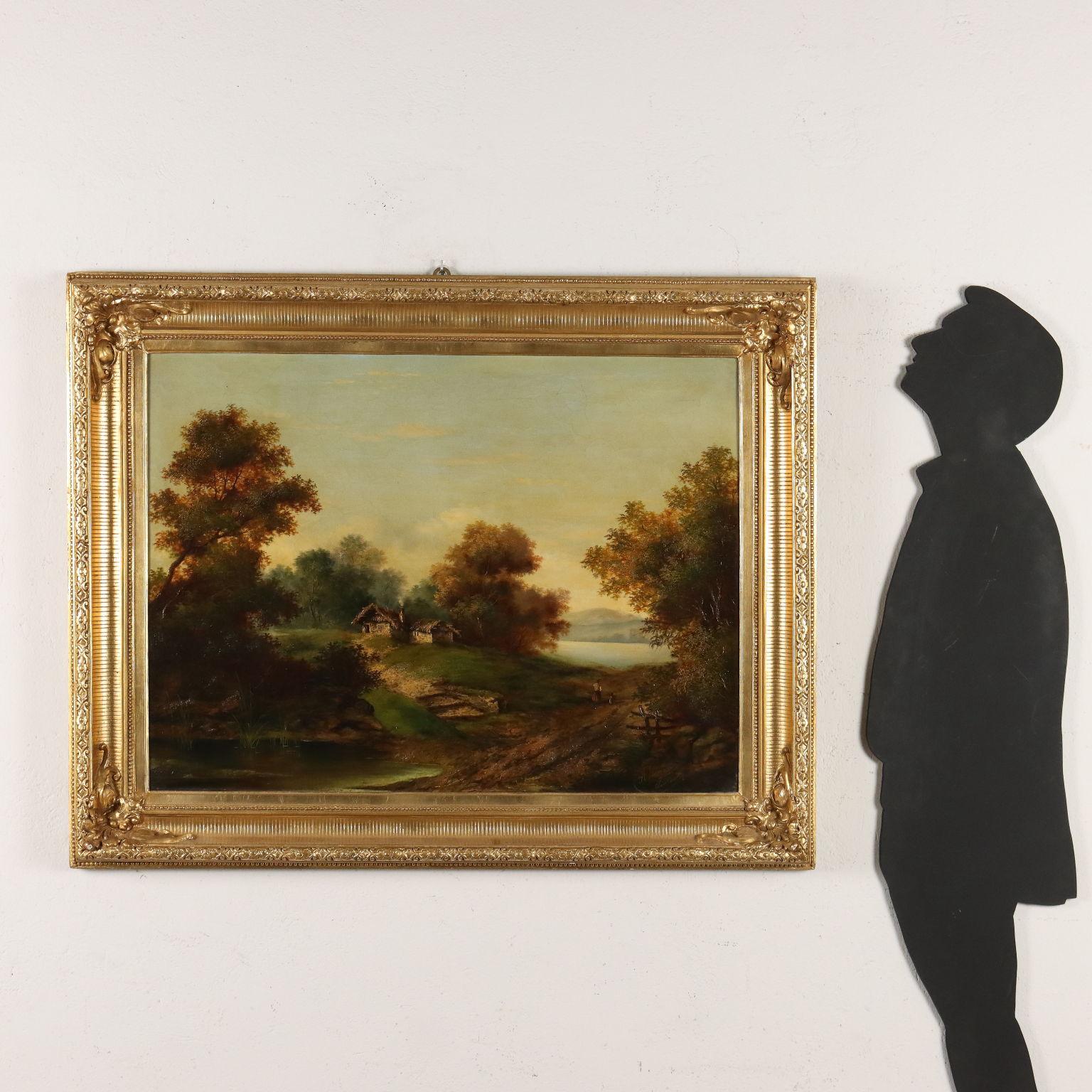 Malerei Landschaft mit Figuren 19.-20. Jahrhundert (Sonstige Kunststile), Painting, von Unknown
