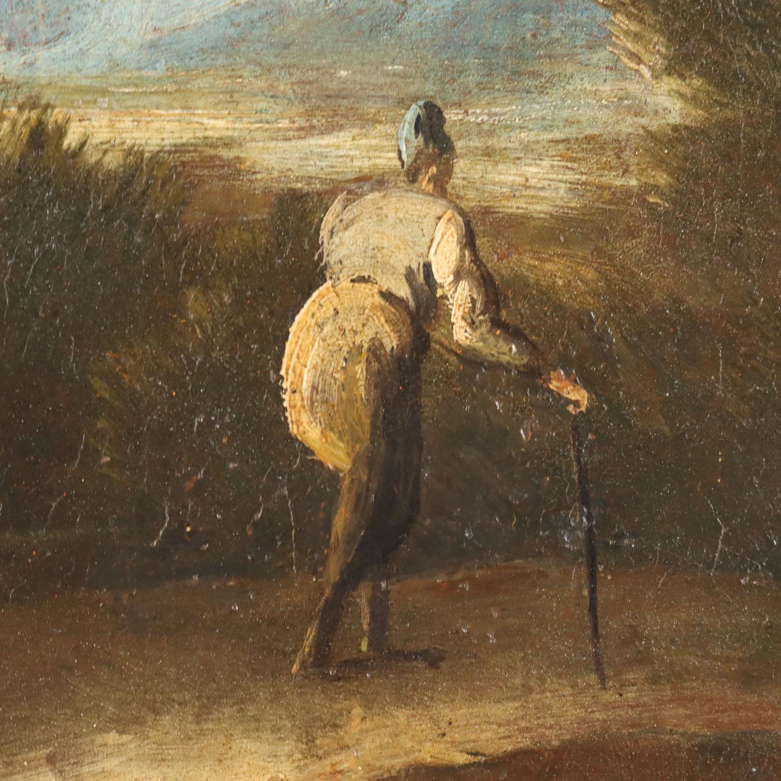 Dipinto Paesaggio Fluviale con Figure XVIII secolo im Angebot 1