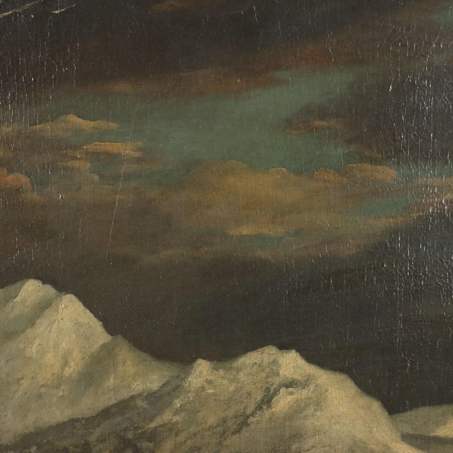 Malerei Winterlandschaft mit Figuren Ende 1700 Anfang 1800 im Angebot 2