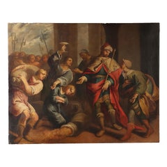 Antique Painting depicting the Wealth of Solomon 17th century