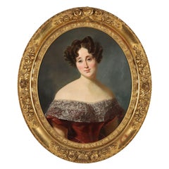 Dipinto Ritratto della Marchesa D'Aligre 1820 ca.