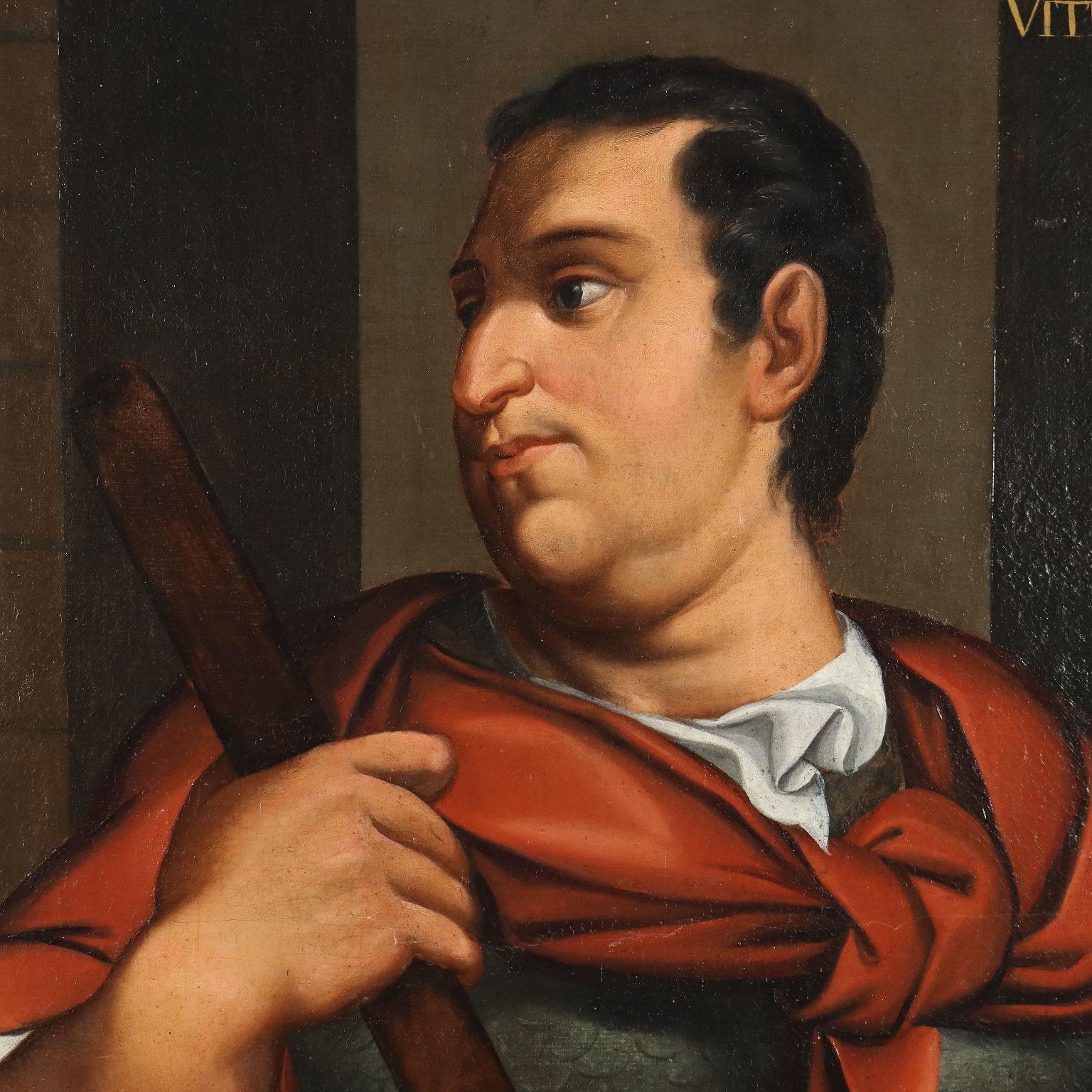 Painting Portrait of Emperor Vitellius 18th century For Sale 1