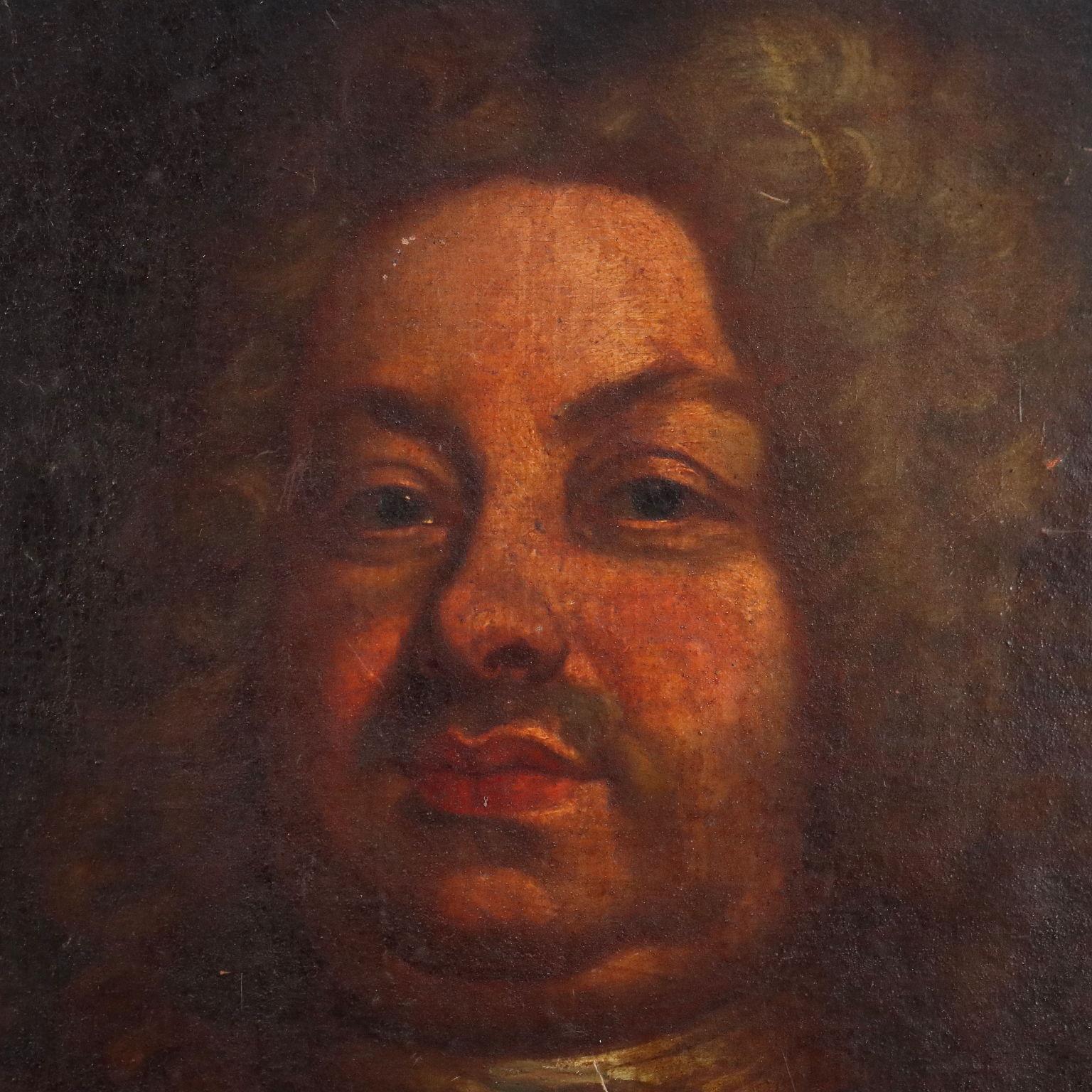 Dipinto Ritratto di Antonio Farnese XVIII secolo - Black Portrait Painting by Unknown