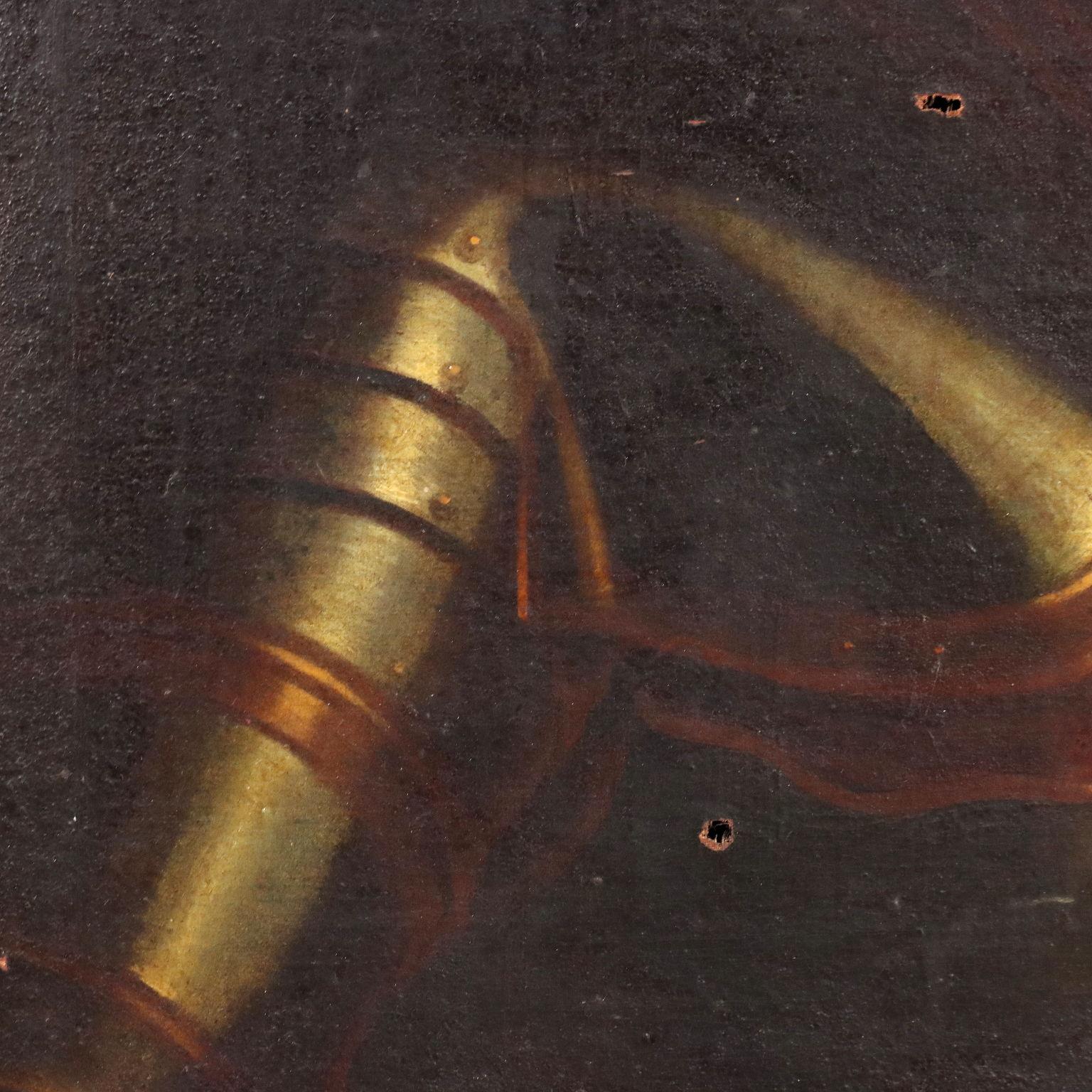 Olio su tela.
Il ritratto deriva da quello a mezza figura dipinto nel 1725 ca. da Ilario Spolverini (1657 -1734)  e conservato presso La Rocca Sanvitale di Fontanellato.
Antonio Farnese (1679 -1731) fu l'ottavo duca di Parma e Piacenza, nonchè