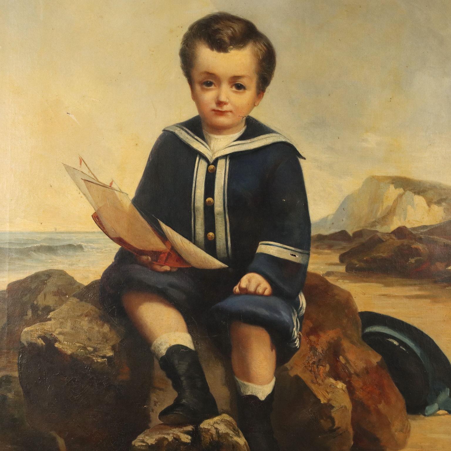 Dipinto Ritratto di Bambino XIX secolo (Sonstige Kunststile), Painting, von Unknown