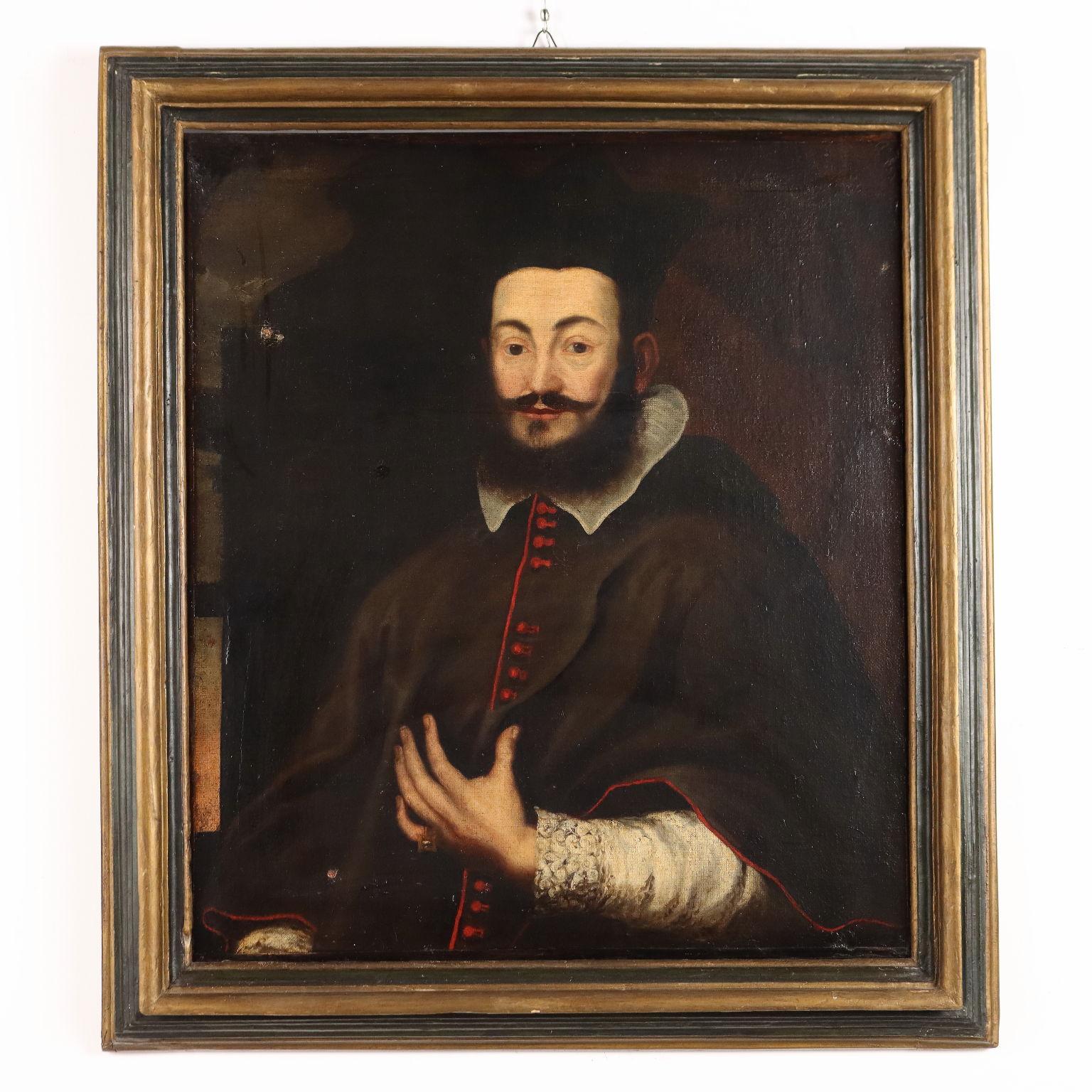 Dipinto Ritratto di Ecclesiastico XVII secolo - Painting di Unknown