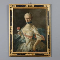Painting Portrait of a Gentlewoman with Flowers 18th century