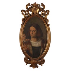 Gemälde Porträt eines Herrn mit Kind 17. Jahrhundert