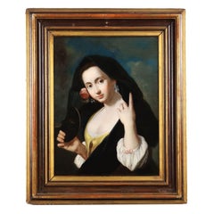 Gemälde Porträt einer jungen Dame 19. Jahrhundert