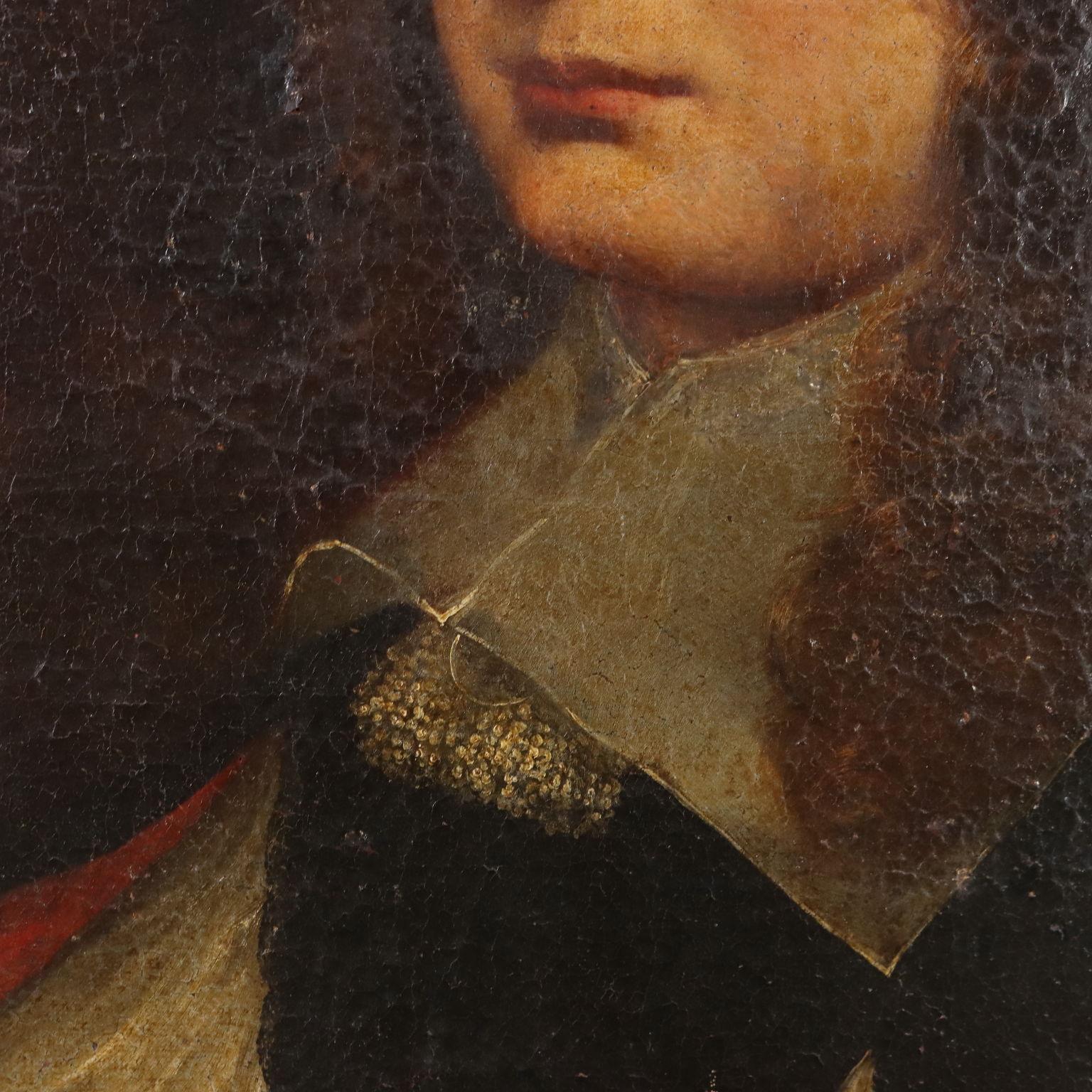 Dipinto Ritratto di Giovane Nobiluomo XVII  secolo - Portrait Painting Black di Unknown