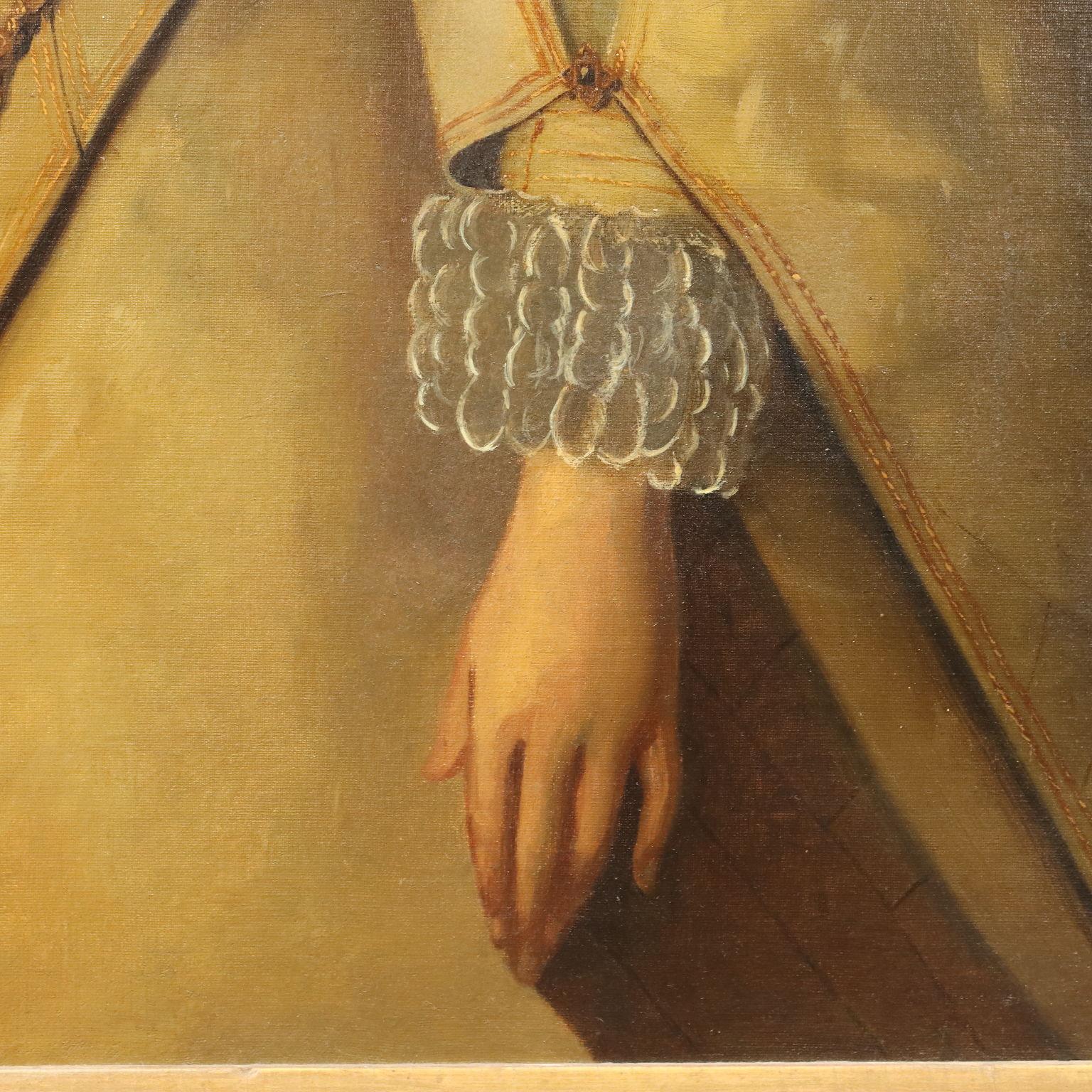 Dipinto Ritratto di Nobildonna fein 800 im Angebot 5