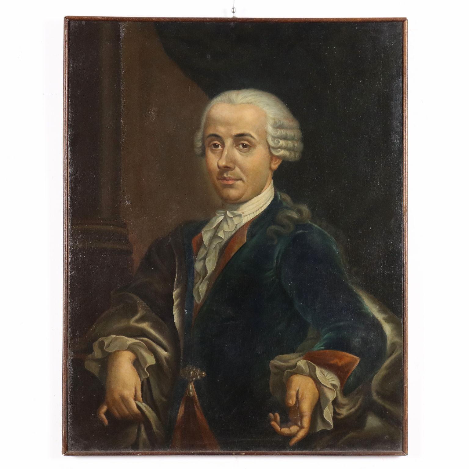Dipinto Ritratto di Nobiluomo XVIII secolo - Painting di Unknown