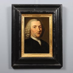 Painting Portrait of Petrus Camper Oil on panel. Dutch school 18th century