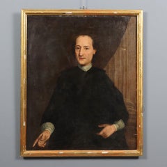 Dipinto Ritratto di Prelato Olio su tela. Scuola italiana di fine '700.