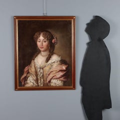 Painted Portrait of a Woman in the Style of Jakob Ferdinand Voet late600s early700s