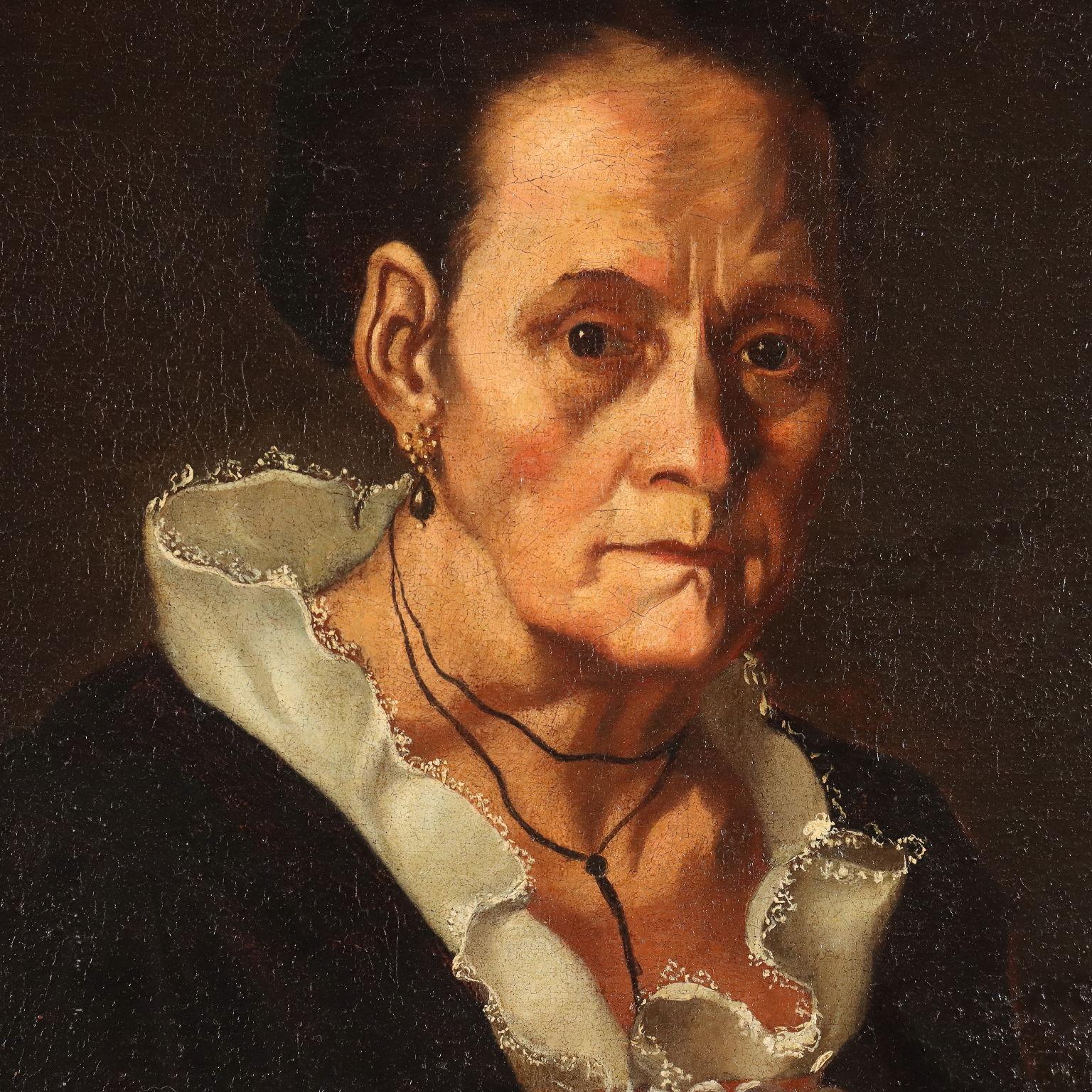 Peinture Portrait de femme, 17e siècle - Painting de Unknown