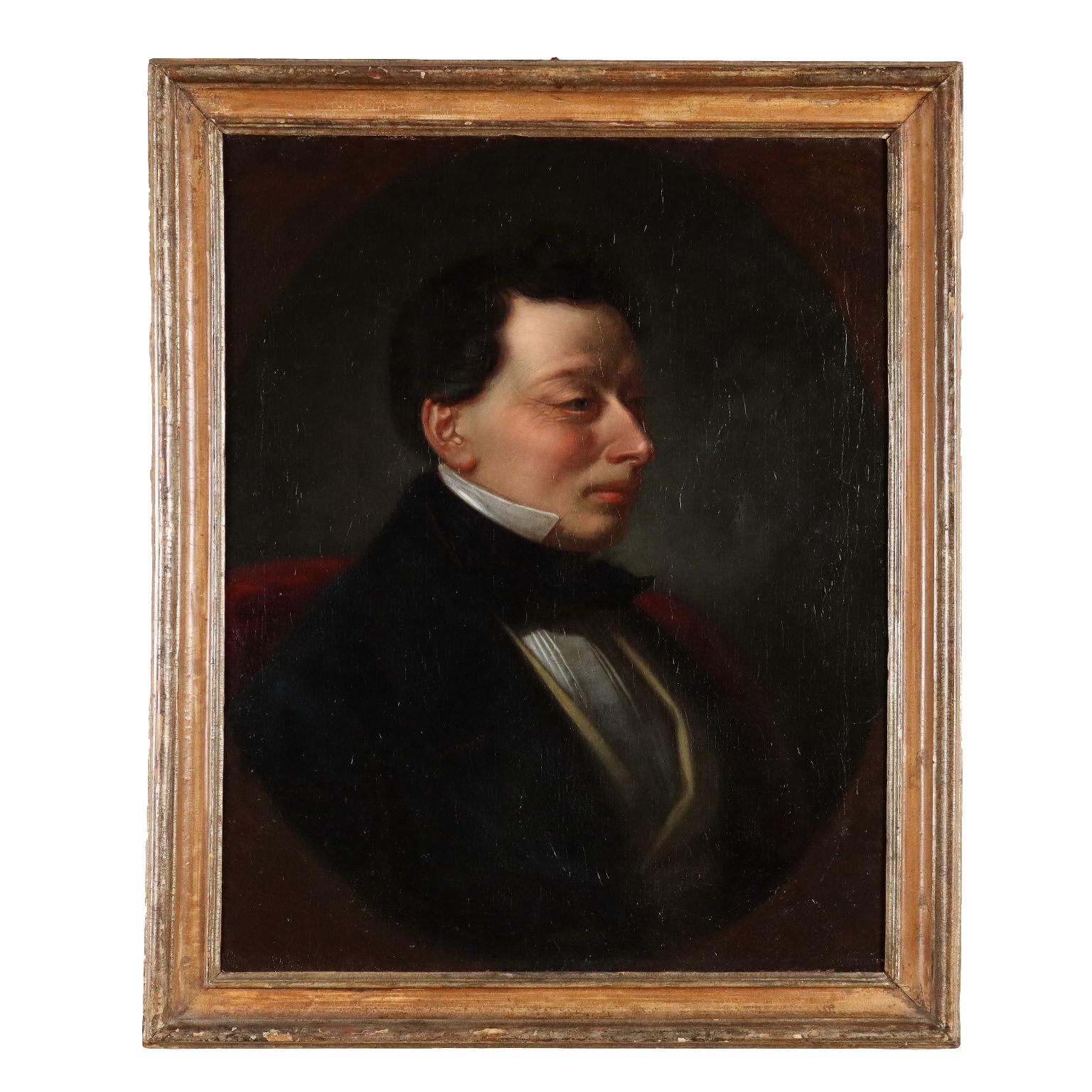 Unknown Portrait Painting - Dipinto Ritratto Maschile XIX secolo