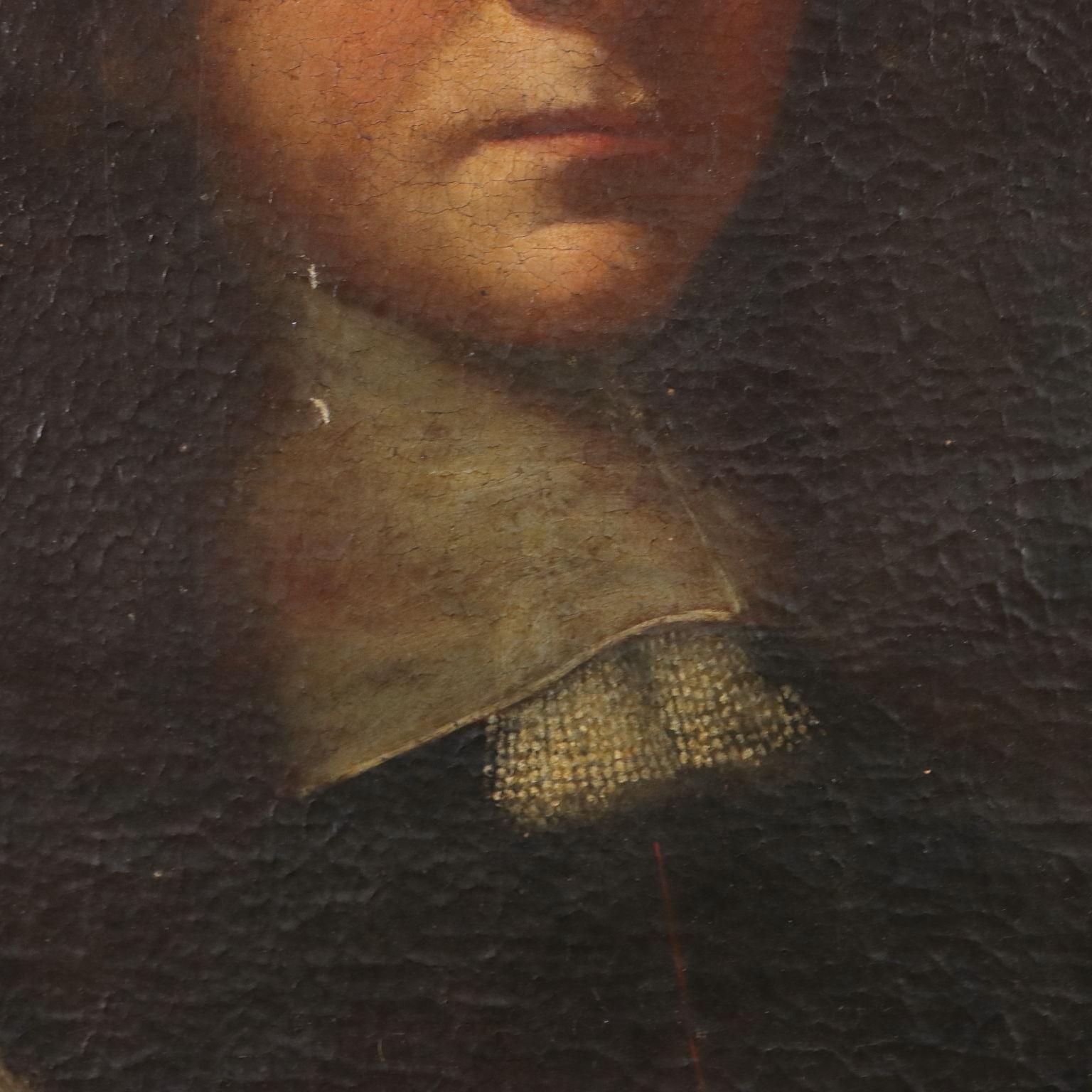 Peinture Portrait d'homme 17e siècle - Black Portrait Painting par Unknown